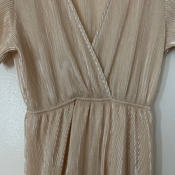 Baltic Born Pleated Champagne Maxi Dress Cocktail Fancy Event New Years Eve - Picture 7 of 11